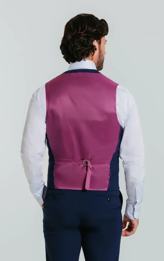 Blue Slim Fit Waistcoat thumbnail 4