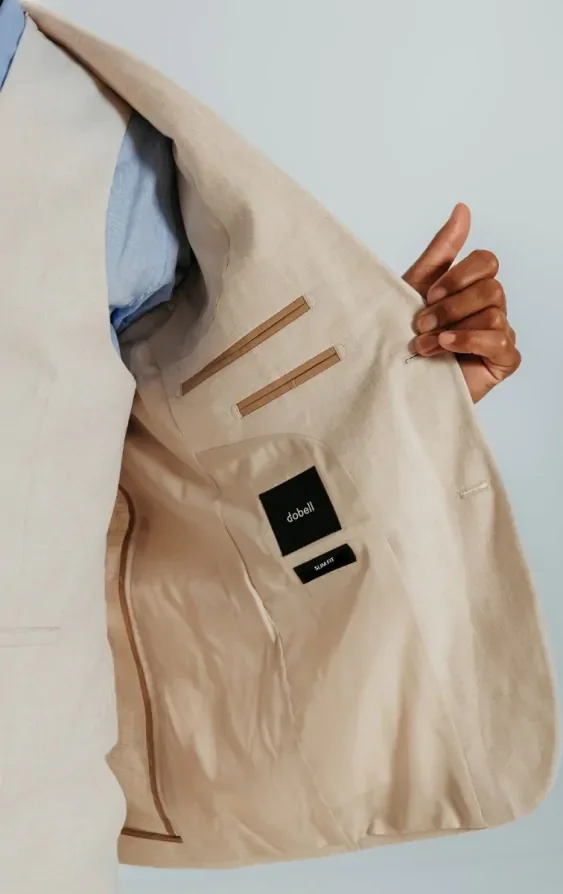 Cream Linen Slim Fit Suit thumbnail 7