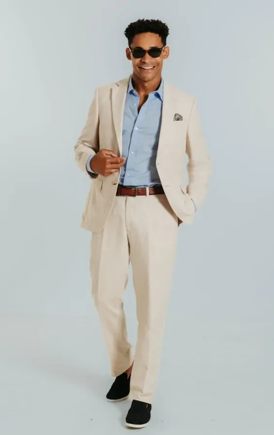 Cream Linen Suit thumbnail 3