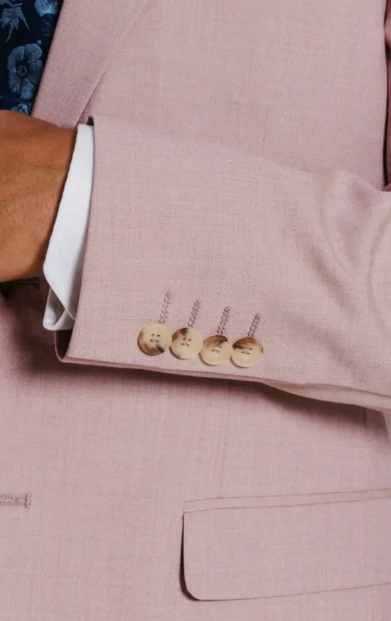 Dusty Pink Suit Jacket with Peak Lapel thumbnail 4