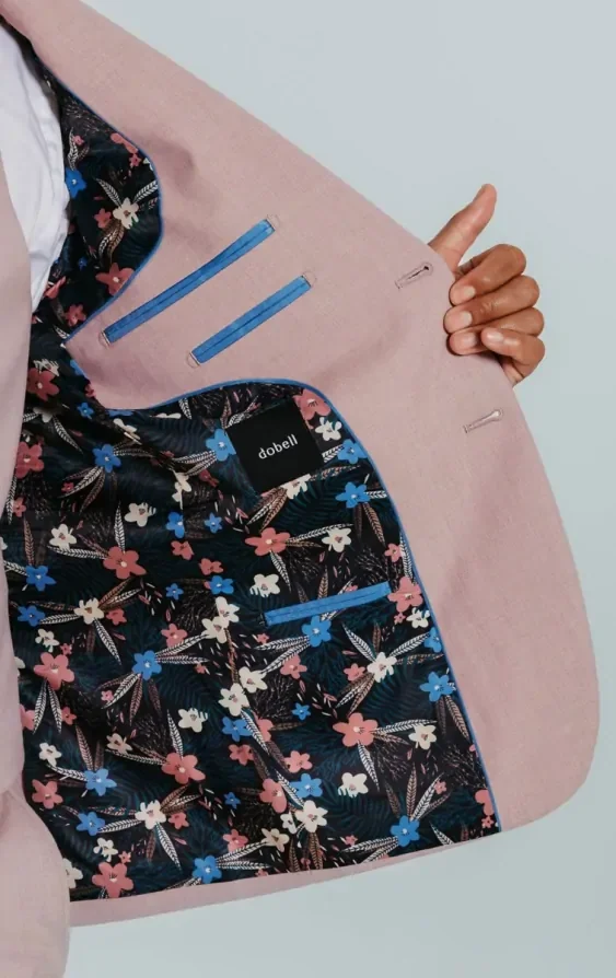 Dusty Pink Suit Jacket with Peak Lapel thumbnail 6
