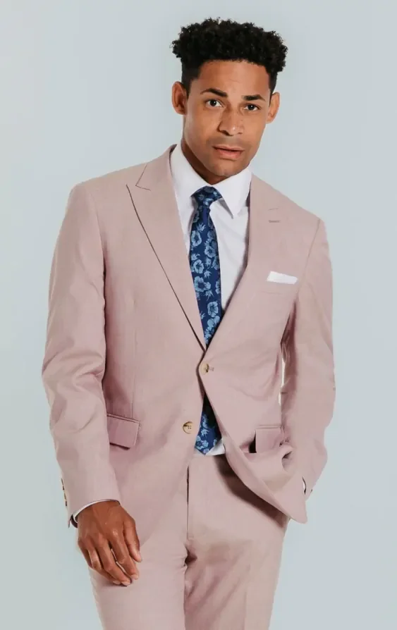 Dusty Pink Suit with Peak Lapel thumbnail 2