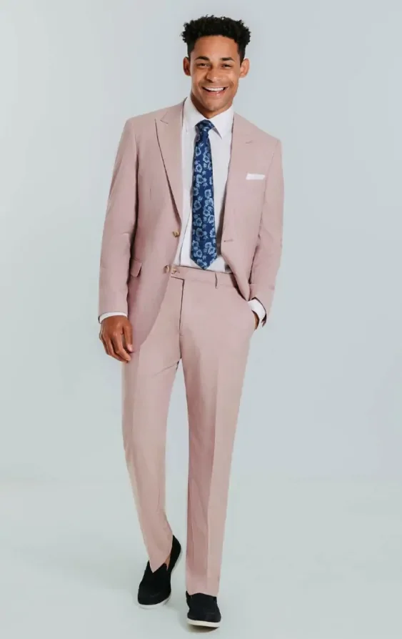 Dusty Pink Suit with Peak Lapel thumbnail 3