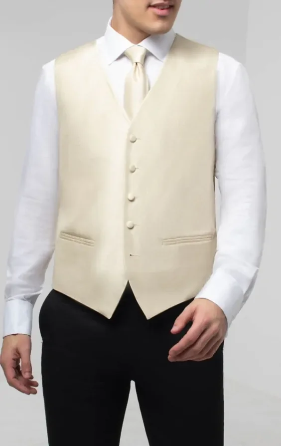 Gold Dupion Waistcoat thumbnail 2