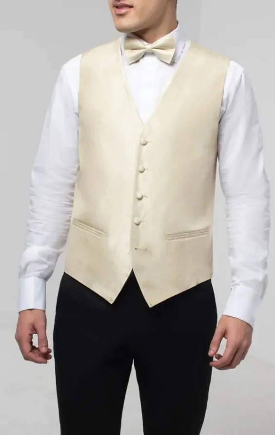 Gold Dupion Waistcoat thumbnail 3