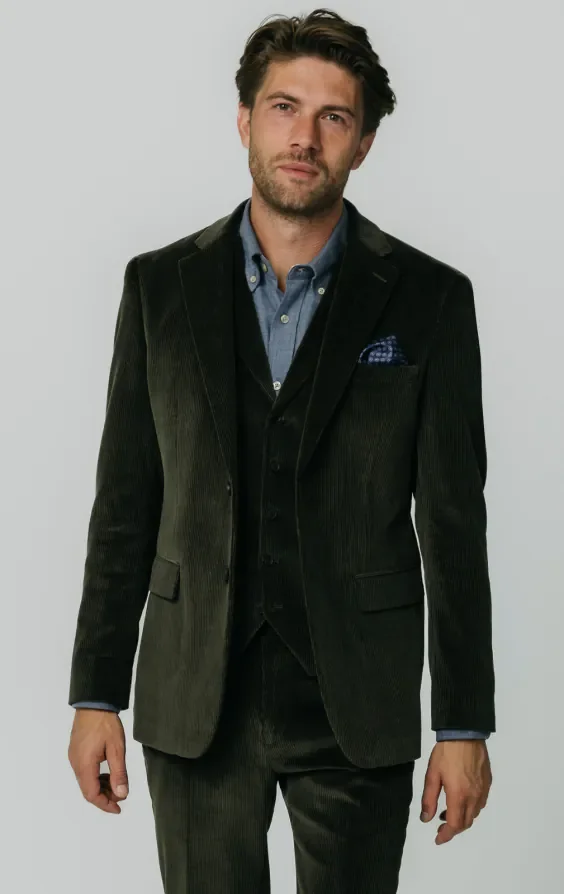 Green Corduroy 3 Piece Suit thumbnail 2