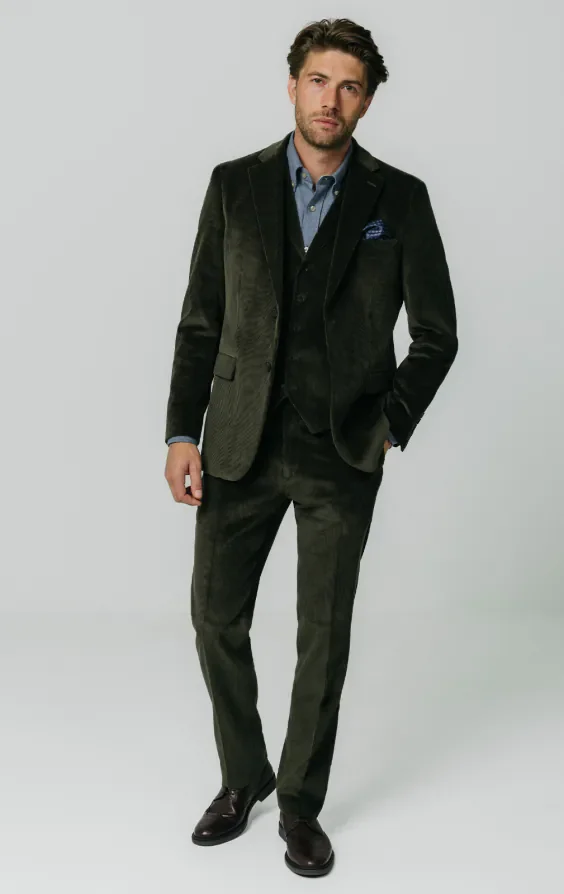 Green Corduroy 3 Piece Suit thumbnail 3