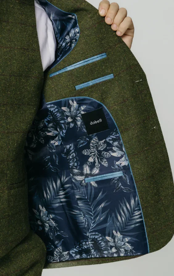 Green Windowpane Check Tweed 3 Piece Suit thumbnail 6