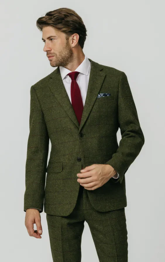 Green Windowpane Check Tweed Suit thumbnail 2