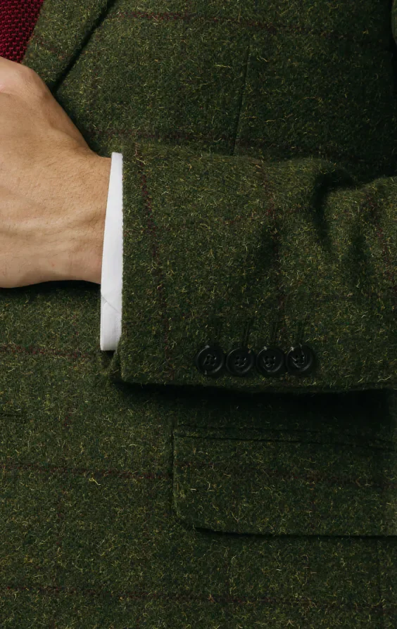 Green Windowpane Check Tweed Suit thumbnail 4