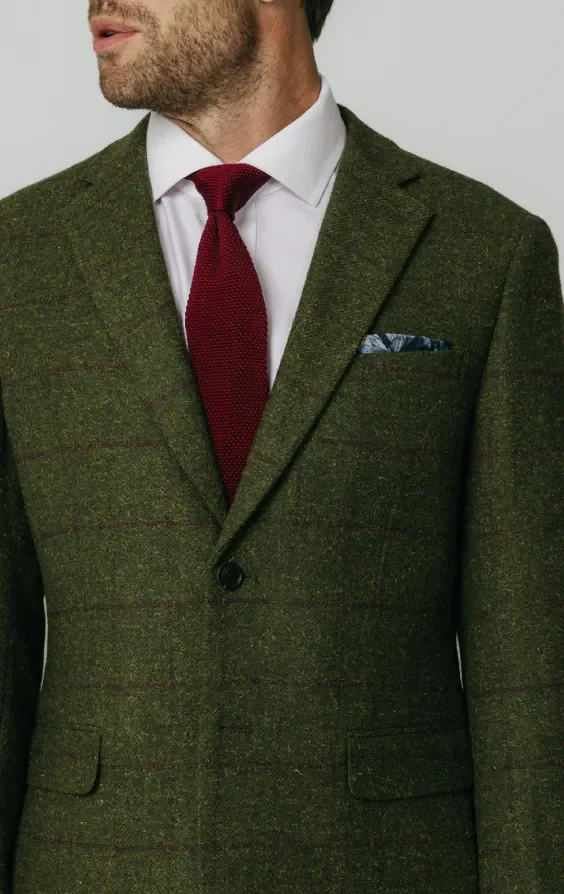 Green Windowpane Check Tweed Suit thumbnail 5