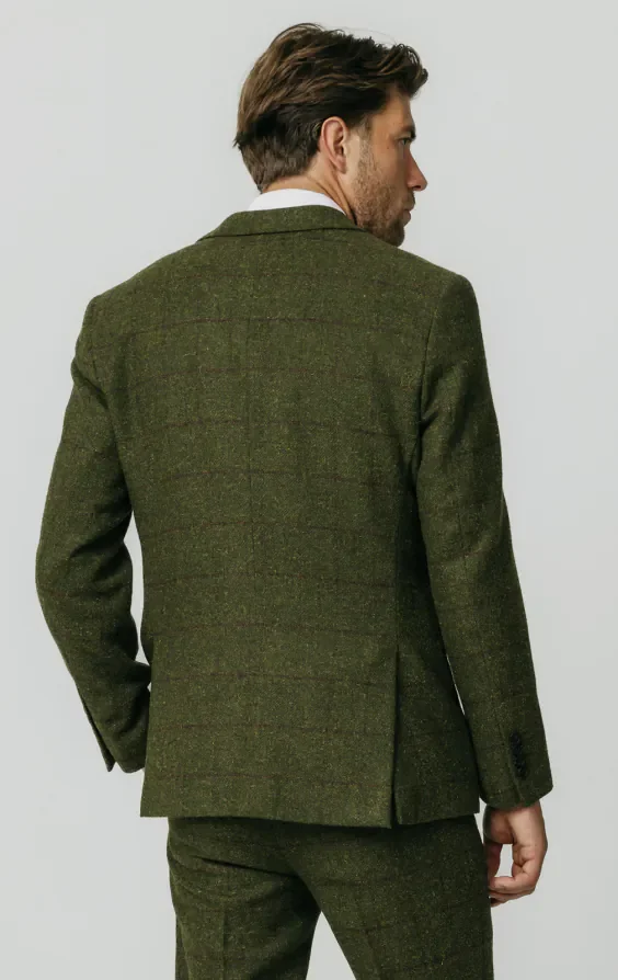 Green Windowpane Check Tweed Suit thumbnail 7