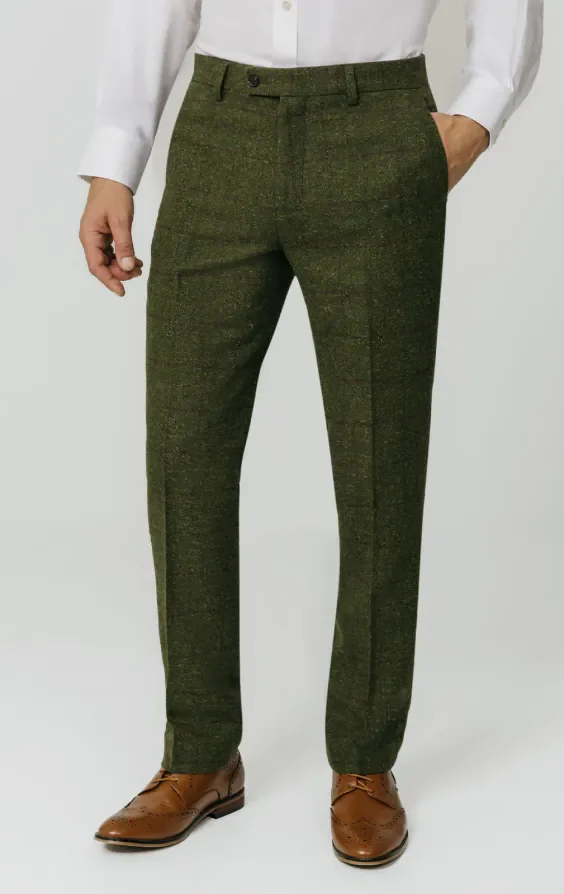 Green Windowpane Check Tweed Suit thumbnail 8