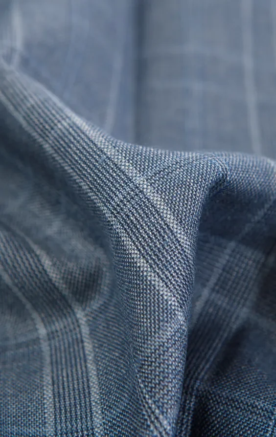 Light Blue Check Suit with Peak Lapel thumbnail 11