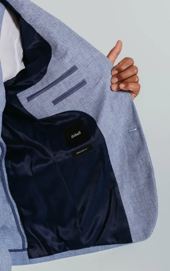 Light Blue Linen 3 Piece Suit thumbnail 7