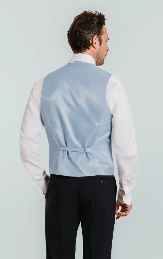 Light Blue Paisley Waistcoat thumbnail 5