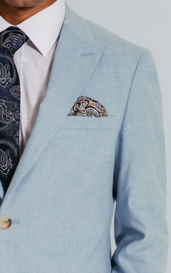 Light Blue Suit Jacket with Peak Lapel thumbnail 5