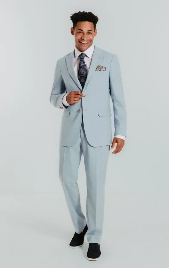 Light Blue Suit with Peak Lapel thumbnail 3