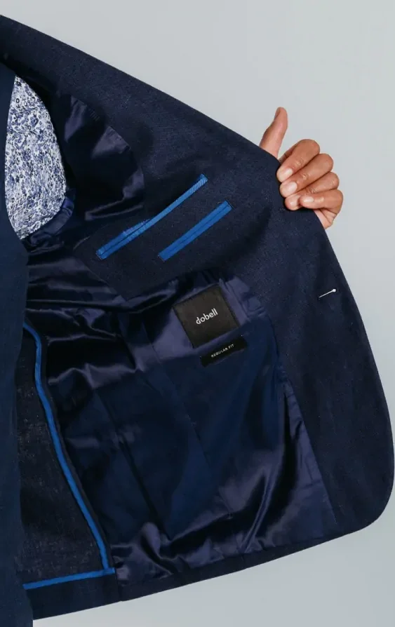 Navy Linen 3 Piece Suit thumbnail 8