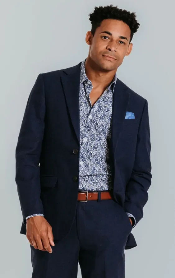 Navy Linen Suit thumbnail 2
