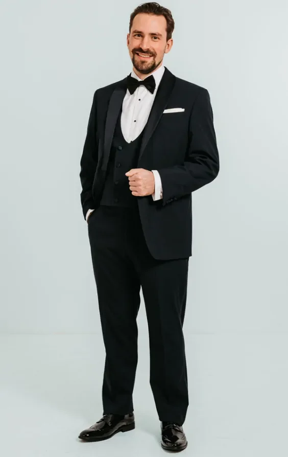 Navy Shawl Lapel 3 Piece Tuxedo thumbnail 3