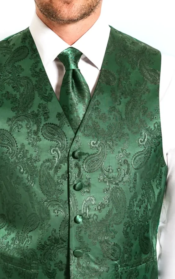Racing Green Paisley Waistcoat thumbnail 4