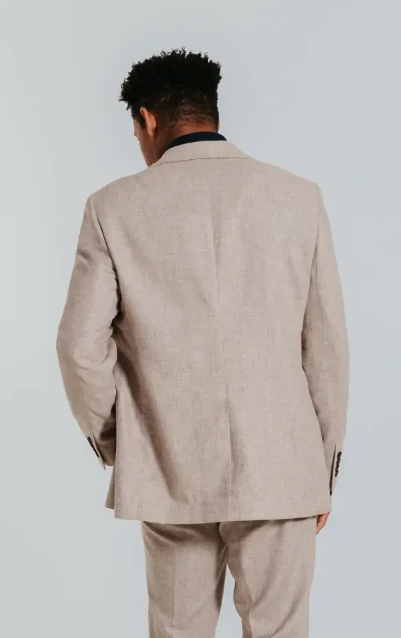 Sand Linen 3 Piece Suit thumbnail 4