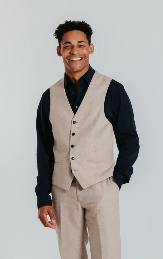 Sand Linen 3 Piece Suit thumbnail 9