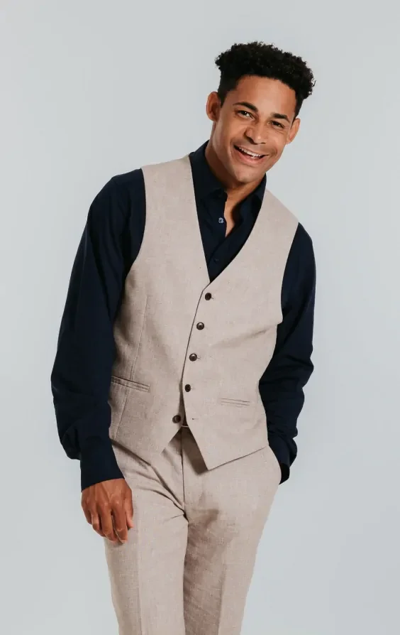 Sand Linen Slim Fit Suit thumbnail 9