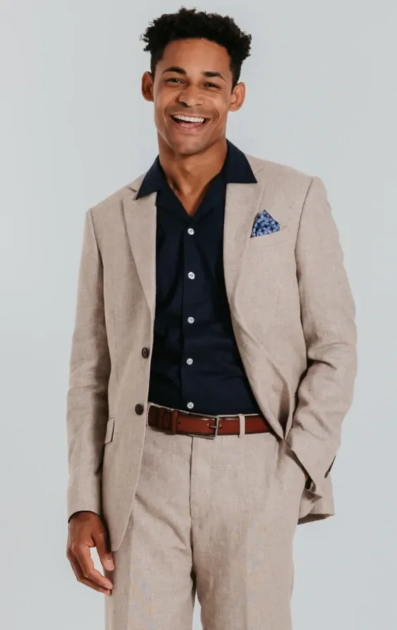 Sand Linen Suit Jacket thumbnail 2