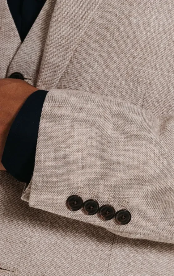 Sand Linen Suit Jacket thumbnail 4
