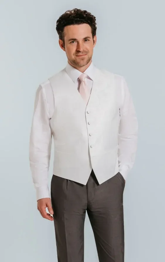 White Paisley Waistcoat thumbnail 2