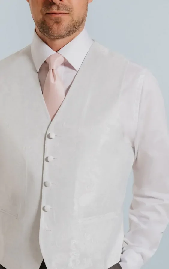 White Paisley Waistcoat thumbnail 4