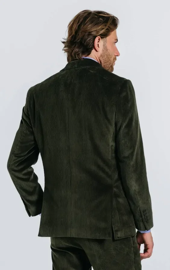 Double Breasted Green Corduroy 3 Piece Suit thumbnail 4