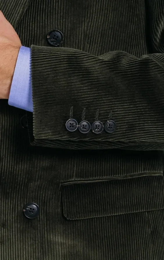 Double Breasted Green Corduroy 3 Piece Suit thumbnail 5