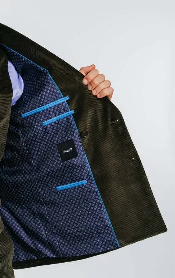 Double Breasted Green Corduroy 3 Piece Suit thumbnail 7