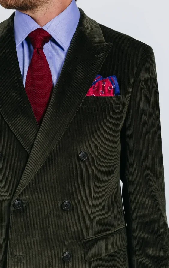 Double Breasted Green Corduroy Jacket thumbnail 5