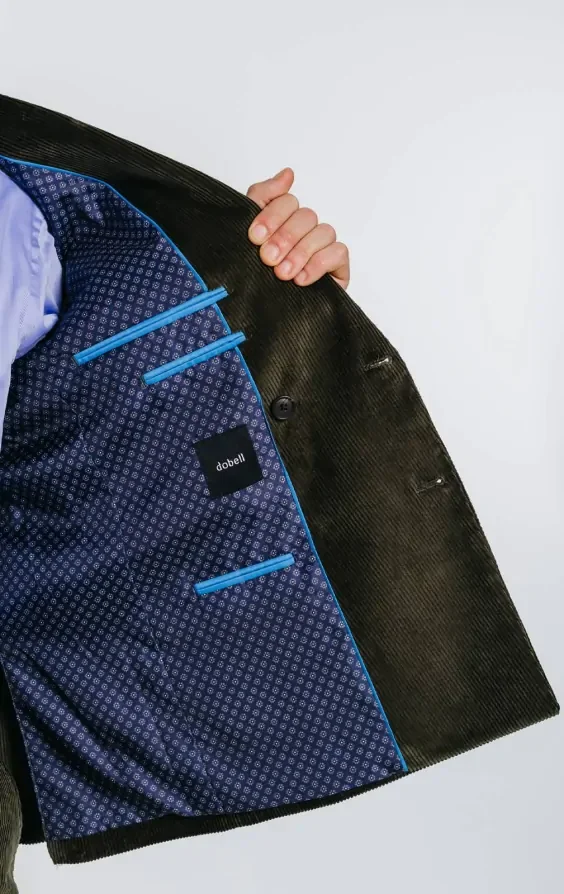 Double Breasted Green Corduroy Jacket thumbnail 6