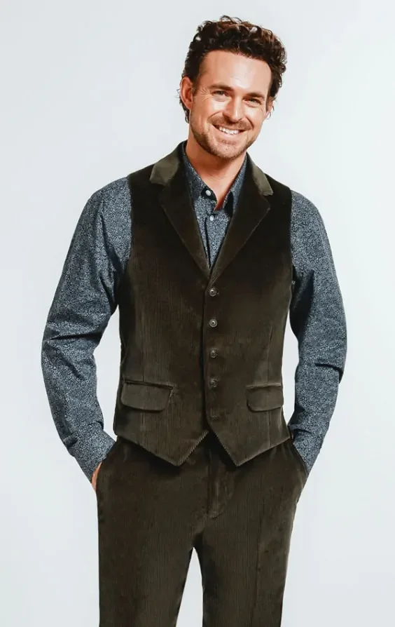 Double Breasted Green Corduroy Suit thumbnail 9