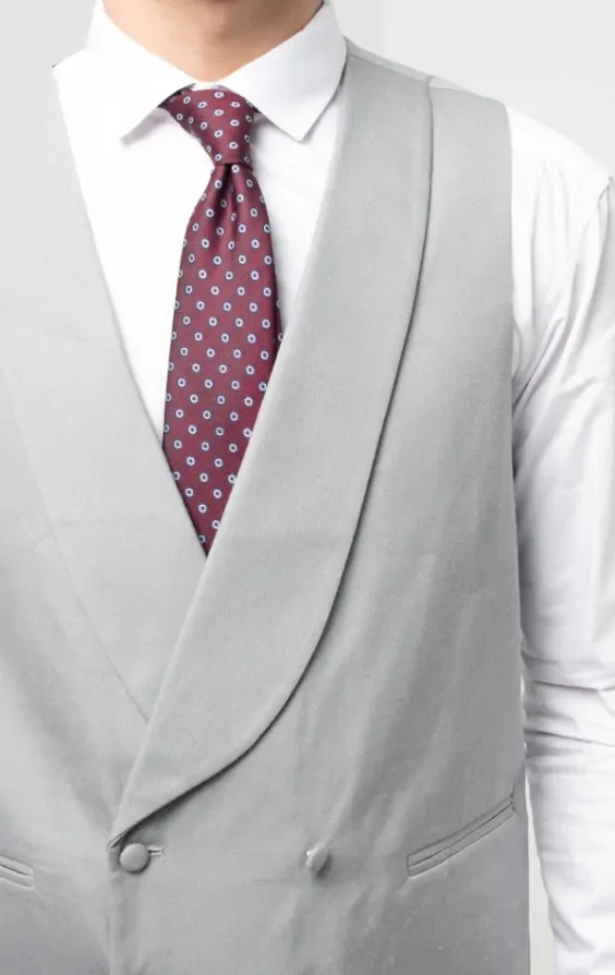 Dove Grey Double Breasted Shawl Lapel Morning Suit Waistcoat thumbnail 3