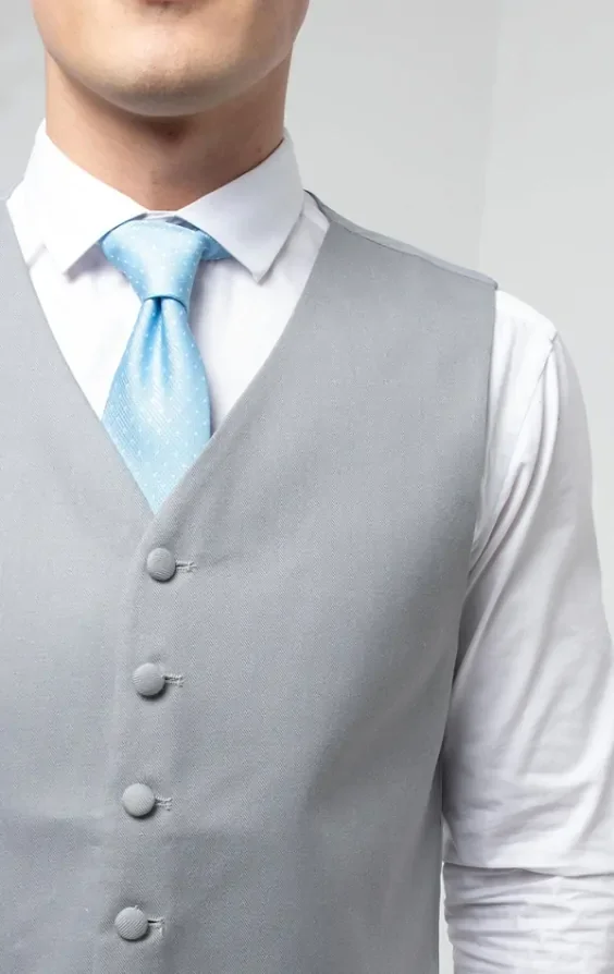 Dove Grey Single Breasted Morning Suit Waistcoat thumbnail 3