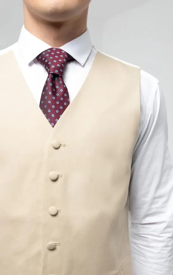 Gold/Buff Single Breasted Morning Suit Waistcoat thumbnail 3