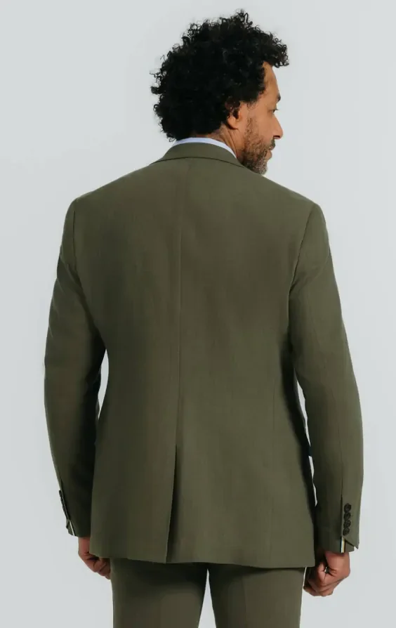Green Linen Twill Suit Jacket thumbnail 4