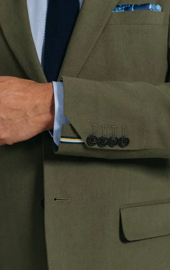 Green Linen Twill Suit Jacket thumbnail 5