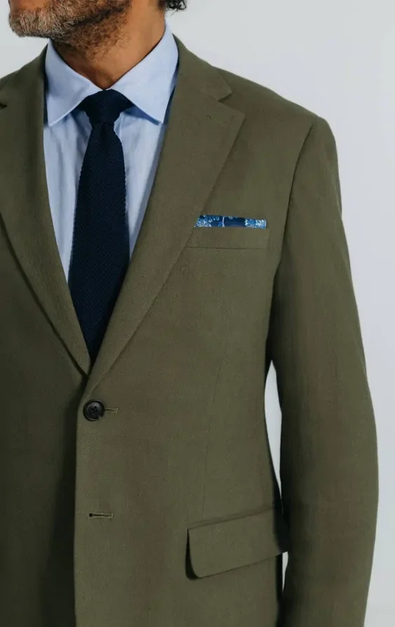 Green Linen Twill Suit Jacket thumbnail 6