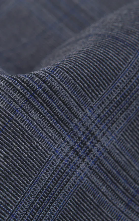 Grey and Blue Check with Navy Trim Suit thumbnail 10