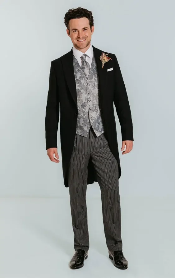 Grey Paisley Waistcoat thumbnail 3