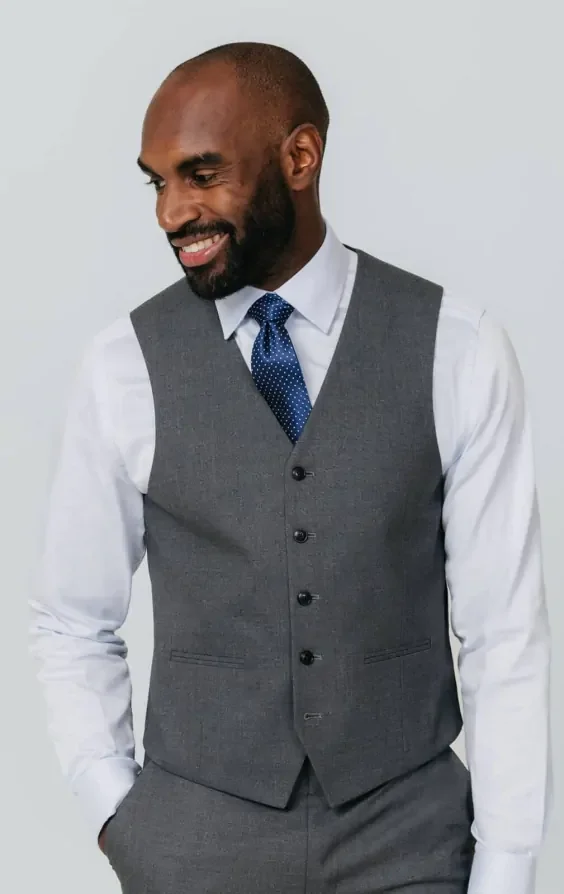 Grey Slim Fit Waistcoat thumbnail 2