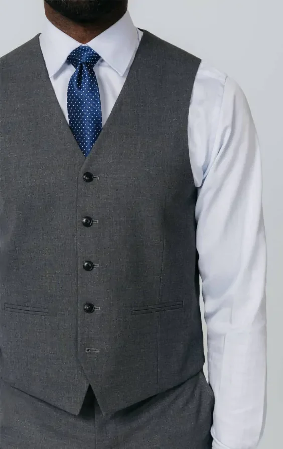 Grey Slim Fit Waistcoat thumbnail 3