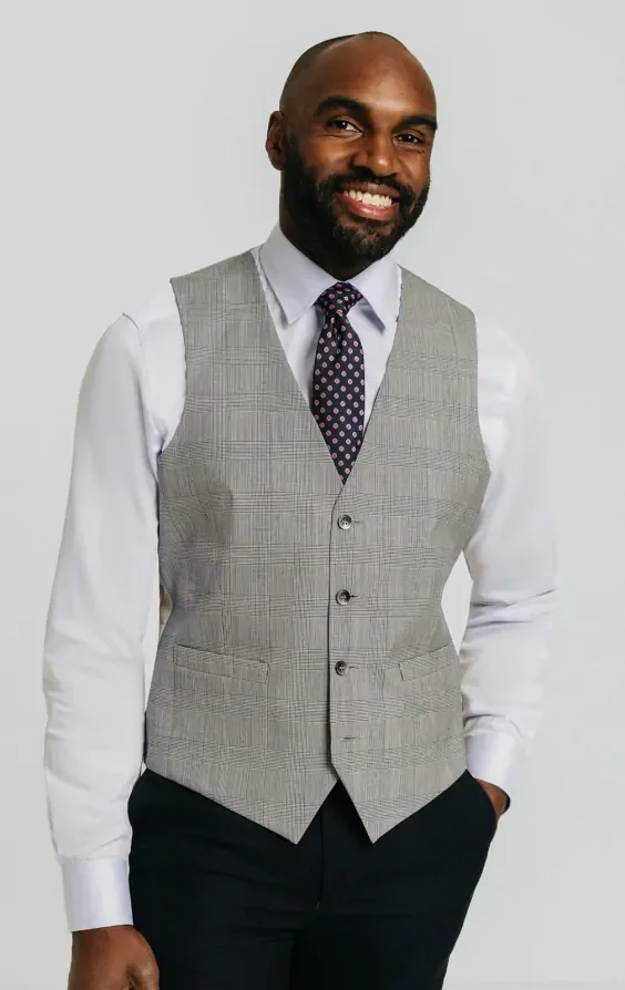 Heirloom Heritage Grey Check Waistcoat thumbnail 2
